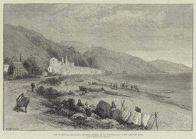 Blick auf Mentone, der südliche Rückzugsort der Königin an der Mittelmeerküste von William Crimea Simpson